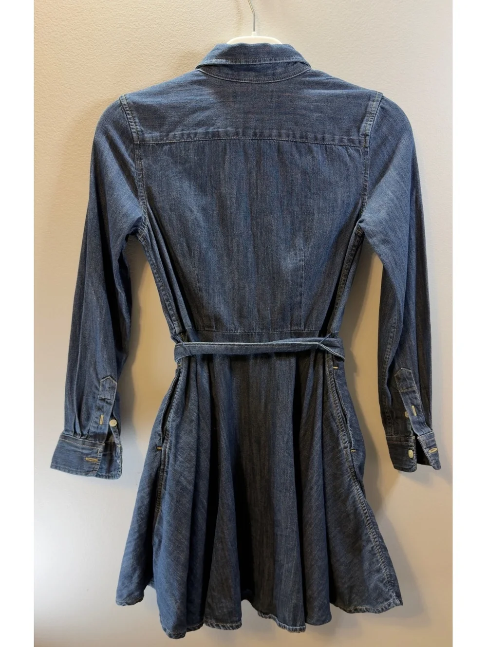 Girls Polo Ralph Lauren denim pocket flair dress. Size 8